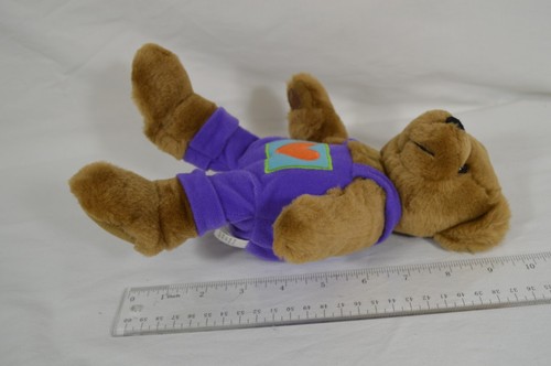 Vintage Hallmark Plush Bear Magnetic Kissing Purple Valentine's Day Heart T3 - Picture 2 of 7