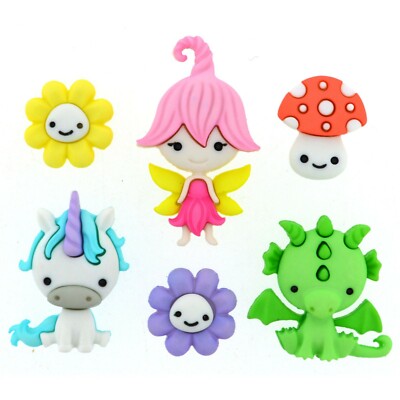 Dress It Up Buttons: Faries Welcome / Willkommen Feen - 3D Buttons