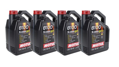 Motul 8100 X-CESS 5W40 - 20 Liters - Fully Synthetic Engine Motor Oil (4 x 5L)