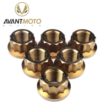 Titan hintere Kettenradmutter Bi-Hex Flansch M12 x (1,25 mm) Bronze Stck x 6