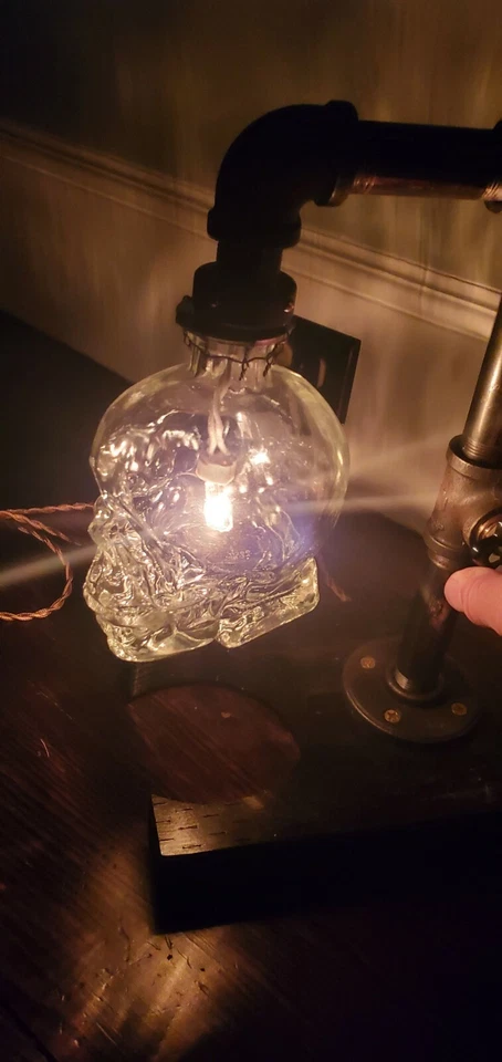 Fifty 1st Skull Lamp 💀 Steampunk ,Halloween, Horror , Vodka SKull - Image 3 of 4