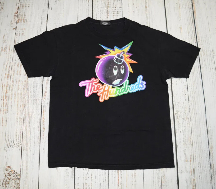 THE HUNDRED MENS T-SHIRT LARGE SHORT SLEEVE ADAM BOMB PRINT