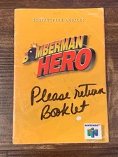 Bomberman Hero Bomber Man N64 Nintendo 64 Instruction Manual Only 