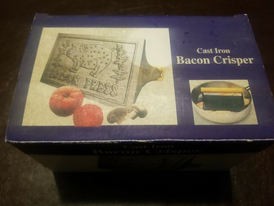 重量级铸铁培根压榨机和牛排重量带木制手柄。 D1 — 第 3/4 张图片