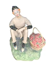 1984 Schmid Border Fine Arts Clown Figurine Pondering Handcrafted In Scotland