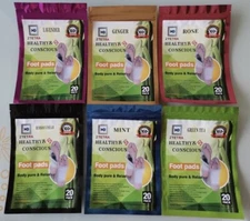 20 Pack Detox Cleansing Foot Pads Pain Relief Toxins Herbal Organic 6 Different 