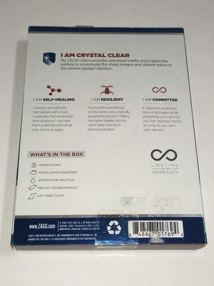 Protector Pantalla Protector Invisible ZAGG (HTC One M8) HO8HWS-F00 ✅❤️️✅❤️️ NUEVO Foto 2 de 3