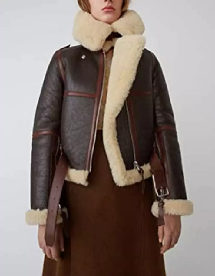 Acne studios hotsell midsize shearling jacket