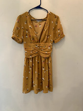 Urban Outfitters Mustard Floral Print Dress Size Medium