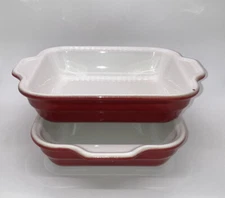 Set of 2 Emile Henry 96 16 Modele Depose  Cerise Baking Dishes 9.2 X 6.7