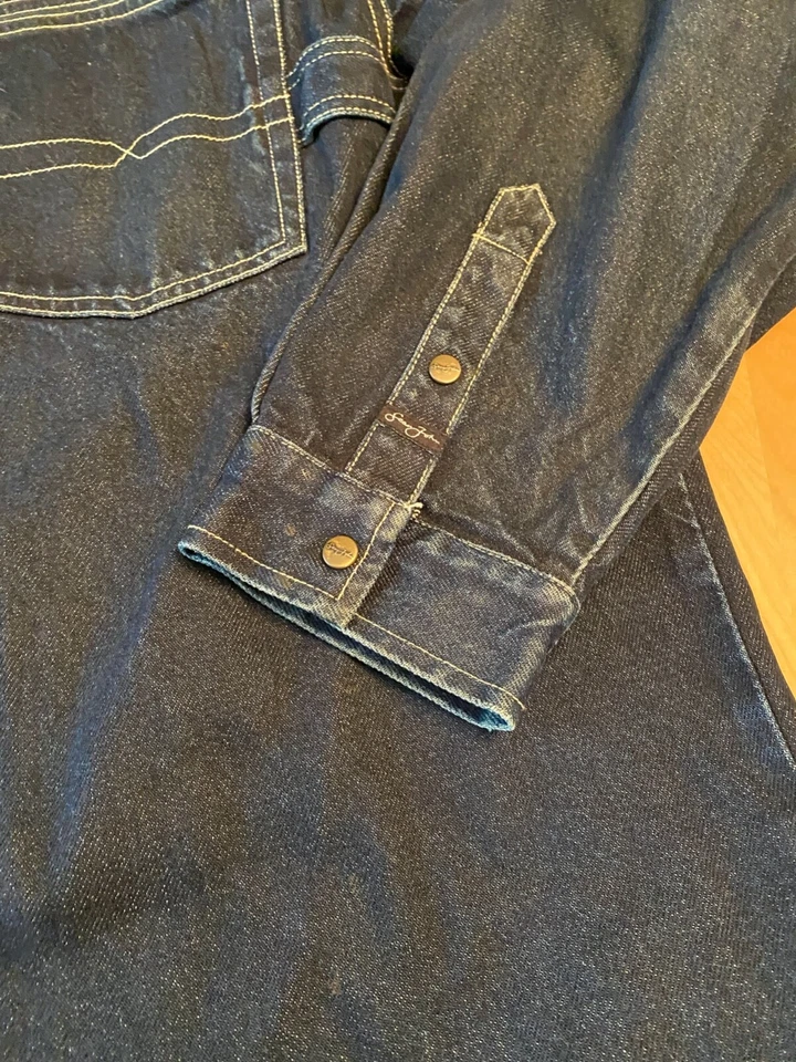 SEAN JOHN HEAVY DENIM SHIRT SHACKET SNAP BUTTON MENS SZ XXL  - Image 2 of 4