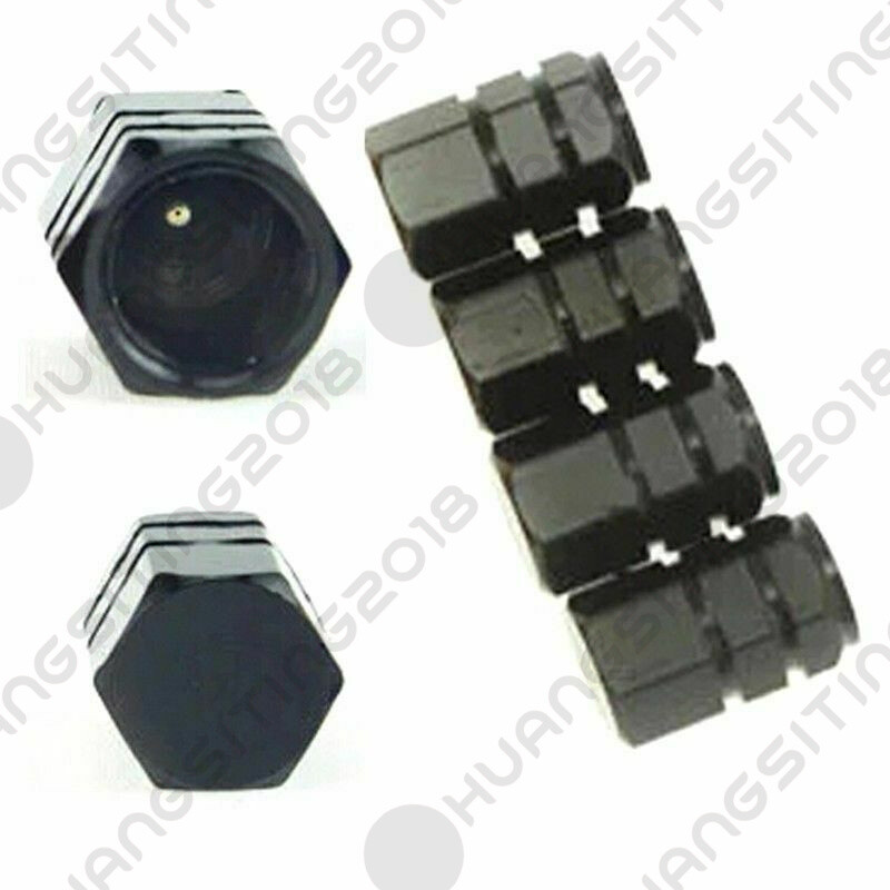 Black Aluminum Tire/Wheel Air Pressure Valve Stem CAPS For Auto Car