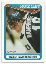 VINCENT DAMPHOUSSE 1990-91 O-PEE-CHEE CARD MINT CONDITION TORONTO MAPLE LEAFS