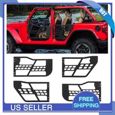 Set Of 4 Half Tube Front Rear Doors For 2007-2018 Jeep Wrangler Jk 4-door
