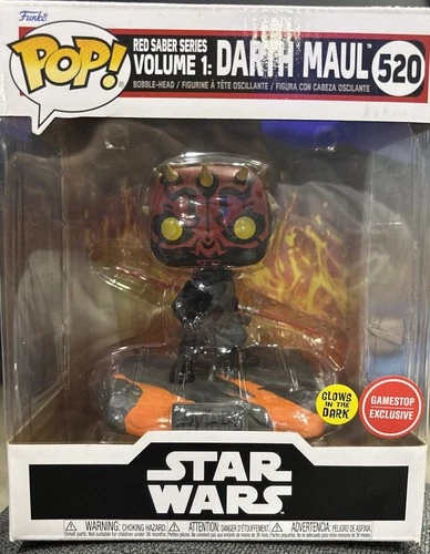 Funko Pop Star Wars 520 Red Saber Series Darth Maul Gamestop Glow In The Dark