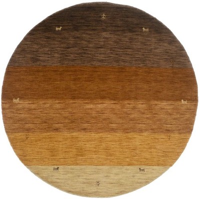 Hand-Loomed Tribal Round Rug Striped Oriental Modern Contemporary Carpet 6X6 ft