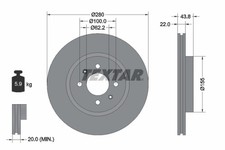 2x TEXTAR Bremsscheibe PRO 92288303 für HYUNDAI KIA GB RIO i20 3 BC3 BI3 2 IB YB