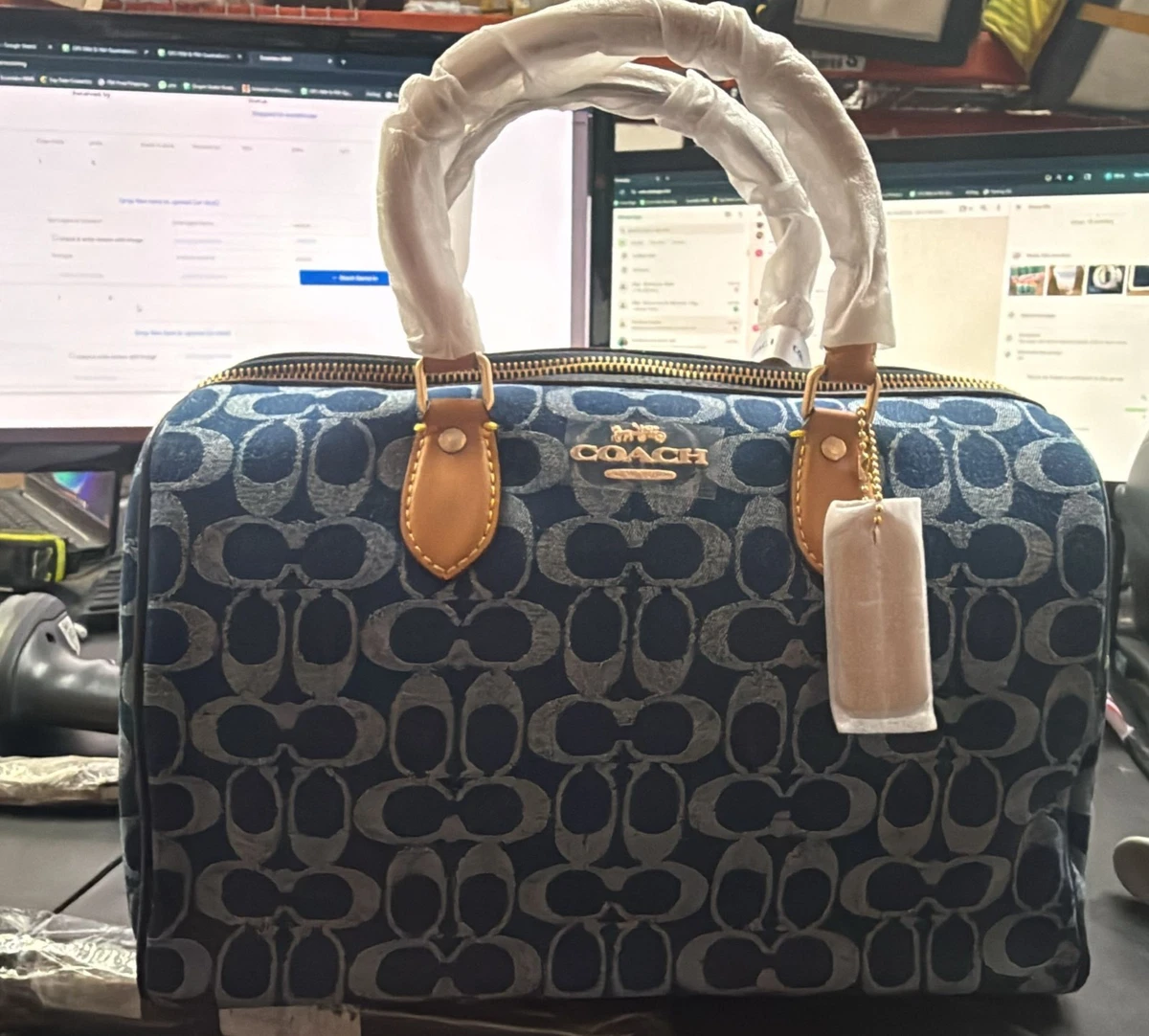 Coach Blue Signature Handbag for sale | eBay