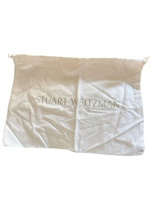Stuart Weitzman Drawstring Dust Bag 14   X 10    White & Silver Logo - NEW