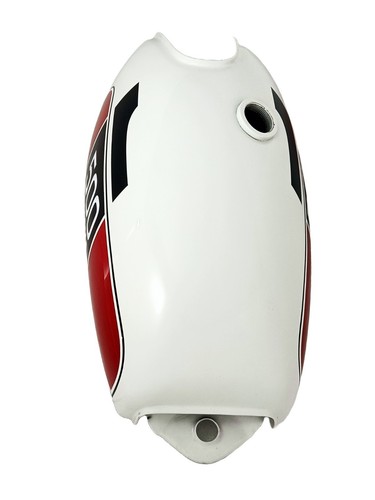 For Yamaha XT500 Steel Fuel Tank – Classic White/Red Racing Style - Picture 4 of 5
