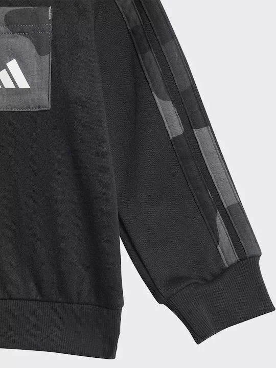 Tuta enfant felpata bambino Adidas Camo JW2456 nero-grigio-bianco - Immagine 3 di 4