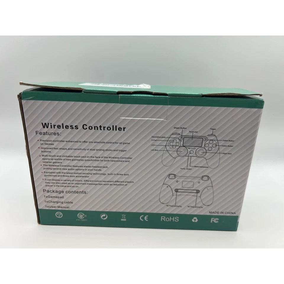 Controlador Inalámbrico Gamepad para PS4 PC Juegos USB Cable de Carga Incluido Blanco Foto 2 de 4