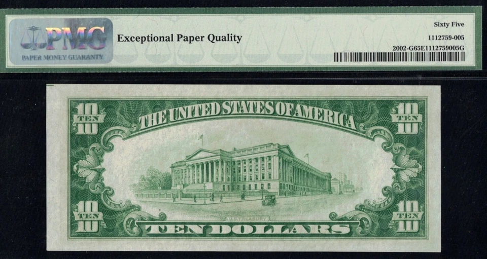 1928B L.G.S $10 FRN CHICAGO P.M.G #65EPQ - Image 2 of 3