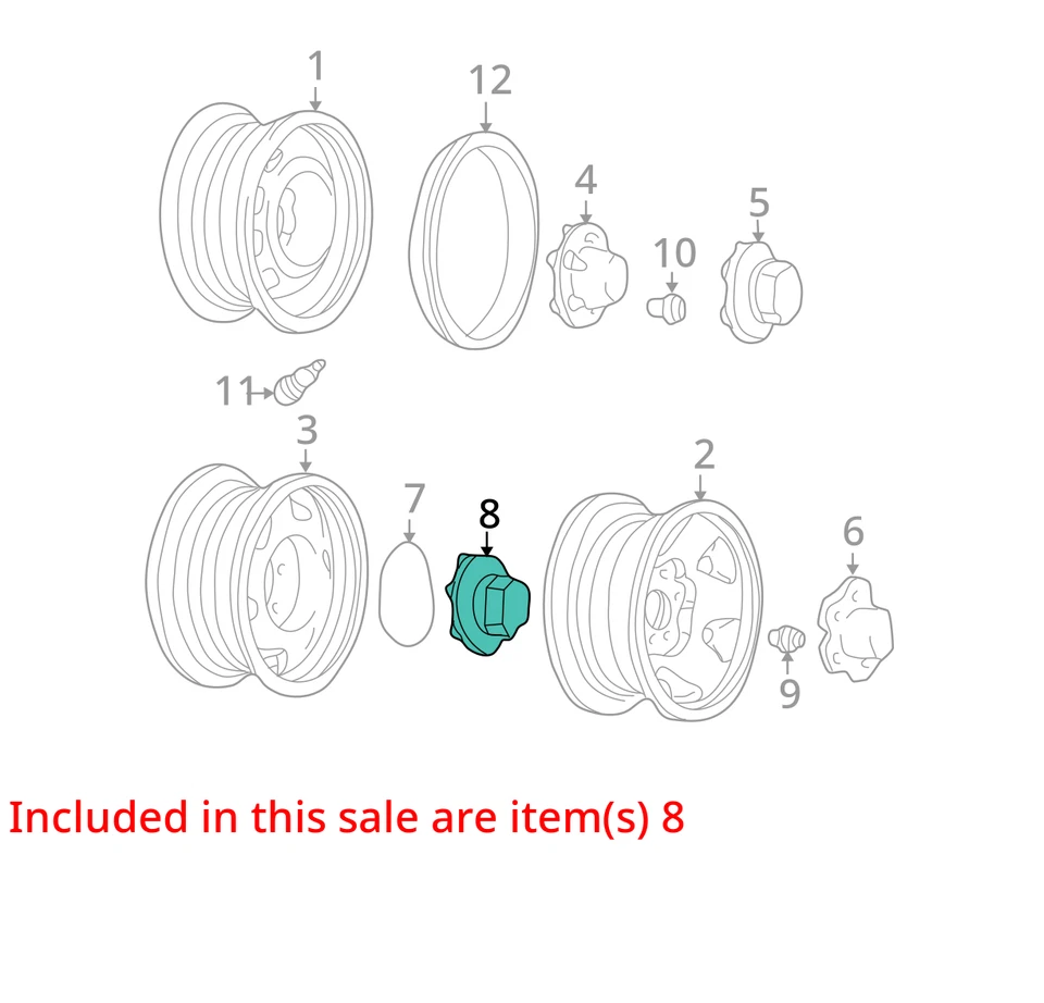 GMC Jimmy Sonoma 1994-2003 tapa central de aleación 4x2 15661028 *desteñido astillado Foto 4 de 4