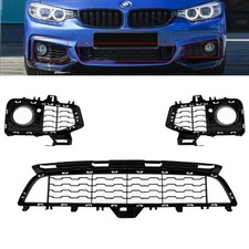 Sto�stangengitter SET glanz schwarz + Gitter passt f�r BMW F32 F36 F36 M-Paket