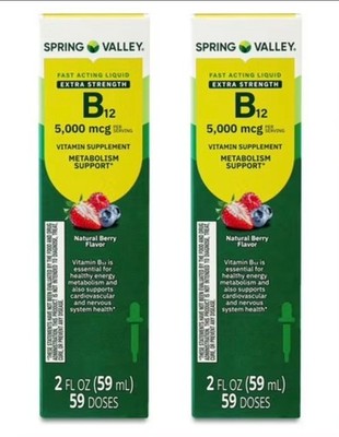 Spring Valley B12 5000 mcg fast acting liquid (pack of 2ea)