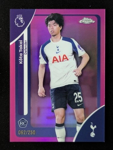 2025-26 Topps Chrome EPL KOTA TAKAI 62/250 Rookie RC Pink Refractor #177