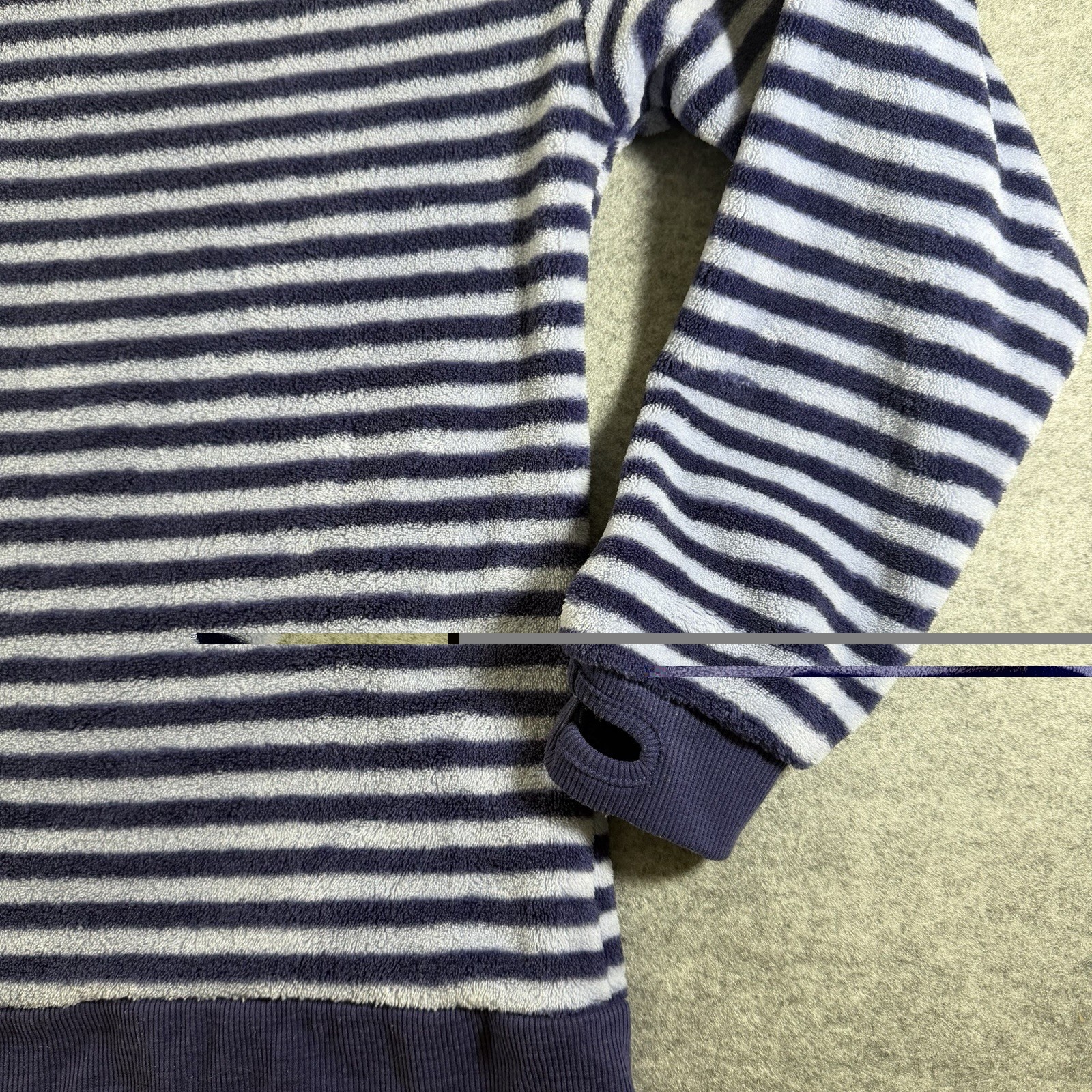 Southern Marsh Sunday Morning Sweater Womens M Plush Cozy Stripe Thumbhole Soft thumbnail 6