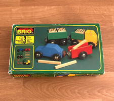 Vintage BRIO Car Truck Set 33520 Accessory For Wooden Railway w/ Box HTF