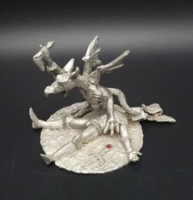 Dragon Slaying Knight w/ Axe Diorama Miniature Figurine Gallo Tofano Pewter