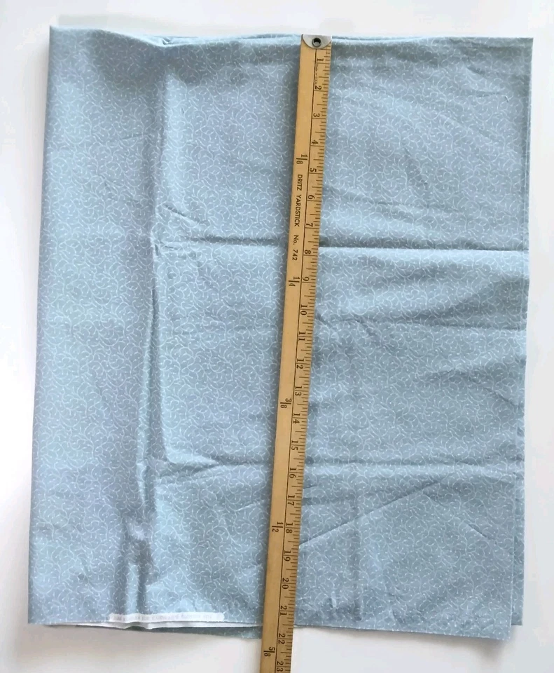 Joan Kessler Concord Fabrics Vintage Blue Floral Sewing Fabric 43" Wide Washed - Image 4 of 4