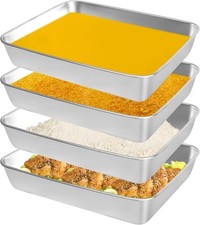 Panierschalen Set 4-tlg Edelstahl   Rechtecki...
