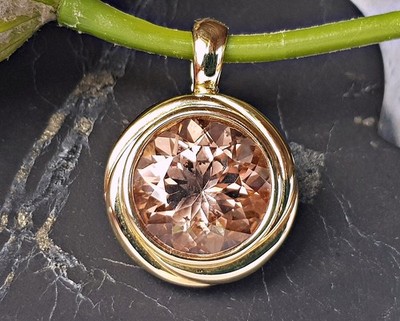 JEWELRY LOT Pendant 585 GOLD Morganite Faceted SOGNI D'ORO 