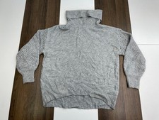 Vince Camuto Womens Size M Gray Turtleneck Sweater Rib Knit Pullover Very Soft