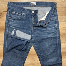 Naked & Famous Selvedge Jeans Men 28x31 Indigo Blue Skinny Guy Button Fly 015011