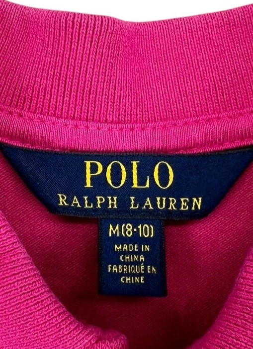 RALPH LAUREN Kids Girls Polo T-Shirt Pink Size 8-10 Years M - Image 4 of 4