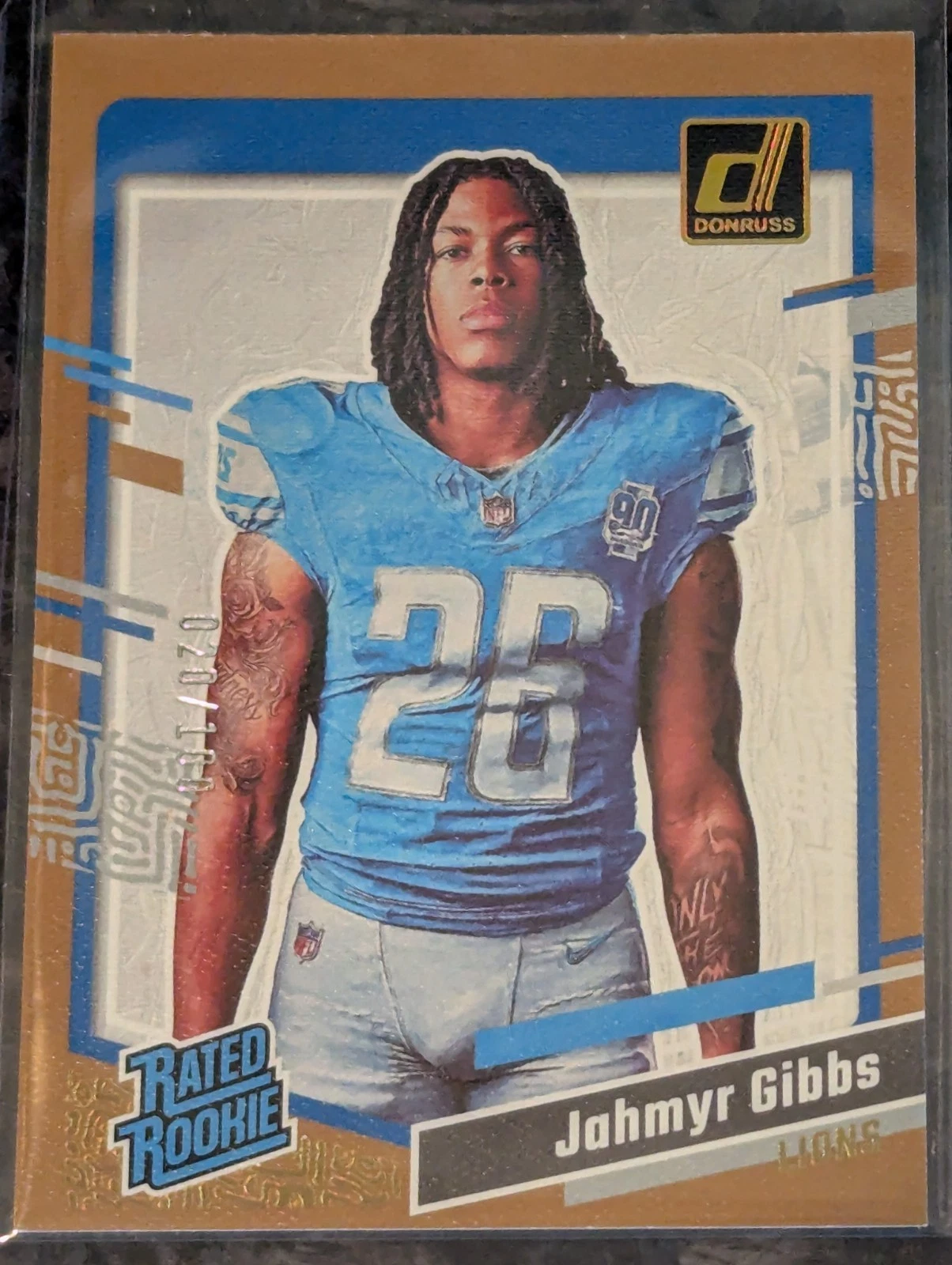 2023 Donruss Jahmyr Gibbs Bronze Rated Rookie Portrait Studio /100 Lions