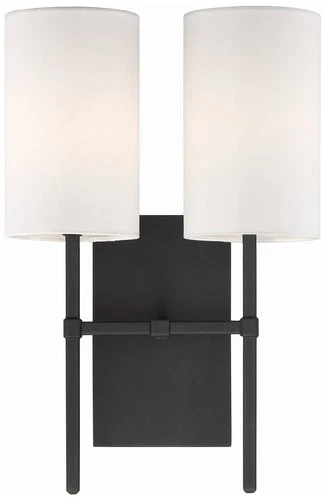 Veronica 16 1/2" High Black Forged 2-Light Wall Sconce - Picture 2 of 7