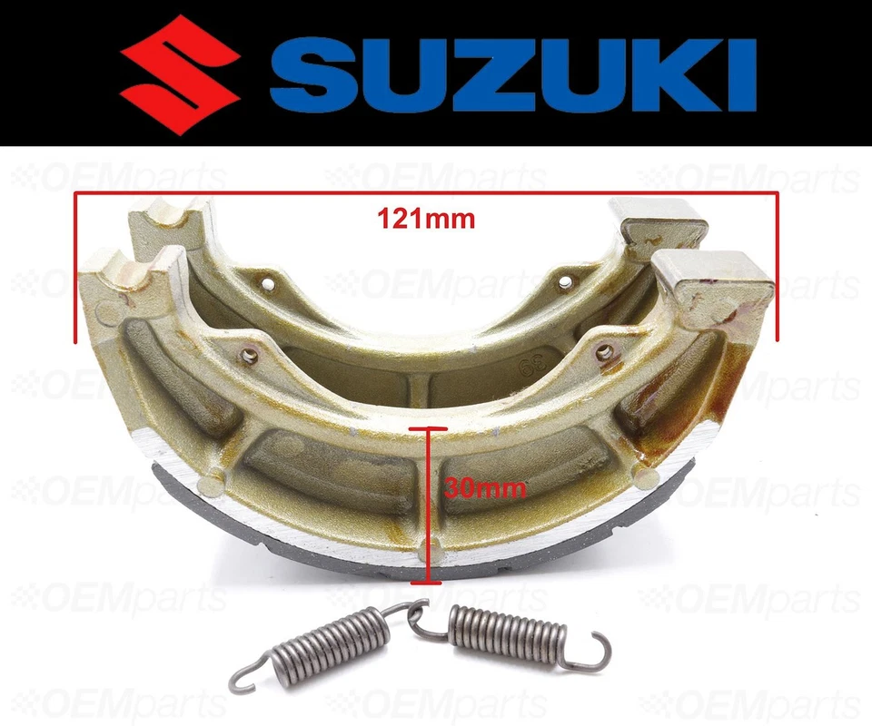 Set of (2) Suzuki Water Grooved REAR Brake Shoes and Springs #54401-07810 - Image 4 of 4