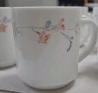7 ODESSA by ARCOPAL Coffee Mug Cup 8oz Floral Design MILK GLASS France VTG 1960