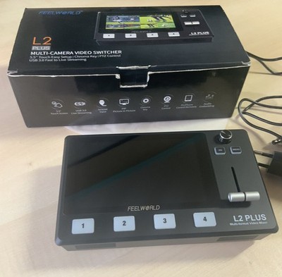Feelworld L2 Plus Multi-Kamera Videomixer Schalter mit 5,5 Zoll LCD Touchscreen-