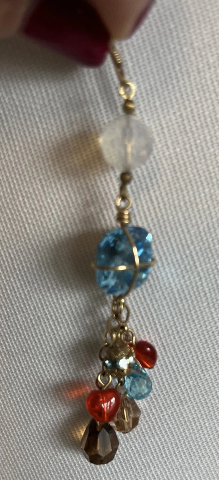 Pendientes colgantes de alambre de cristal comprados en Italia Foto 4 de 4