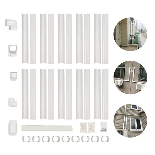 PVC Decorative Pipe Line Cover Kit For Mini Split/Central Air Conditioner - Picture 2 of 14