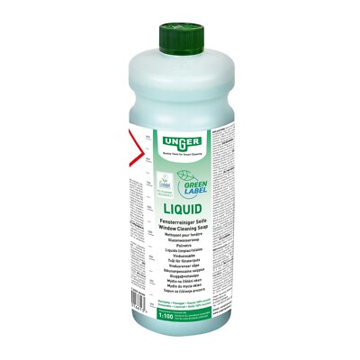 Unger Green Label Liquid 1 Liter Öko-Fensterreiniger-Seife Glasreiniger GTL10