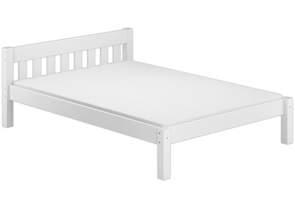 Bett 140X200 Bettgestell Weiß Kiefer Massiv Rollrost Matratze Jugendbett Holz-image