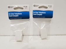 Lot of 2x In-line Telephone Phone Cord Coupler White Commercial Electric 191 430